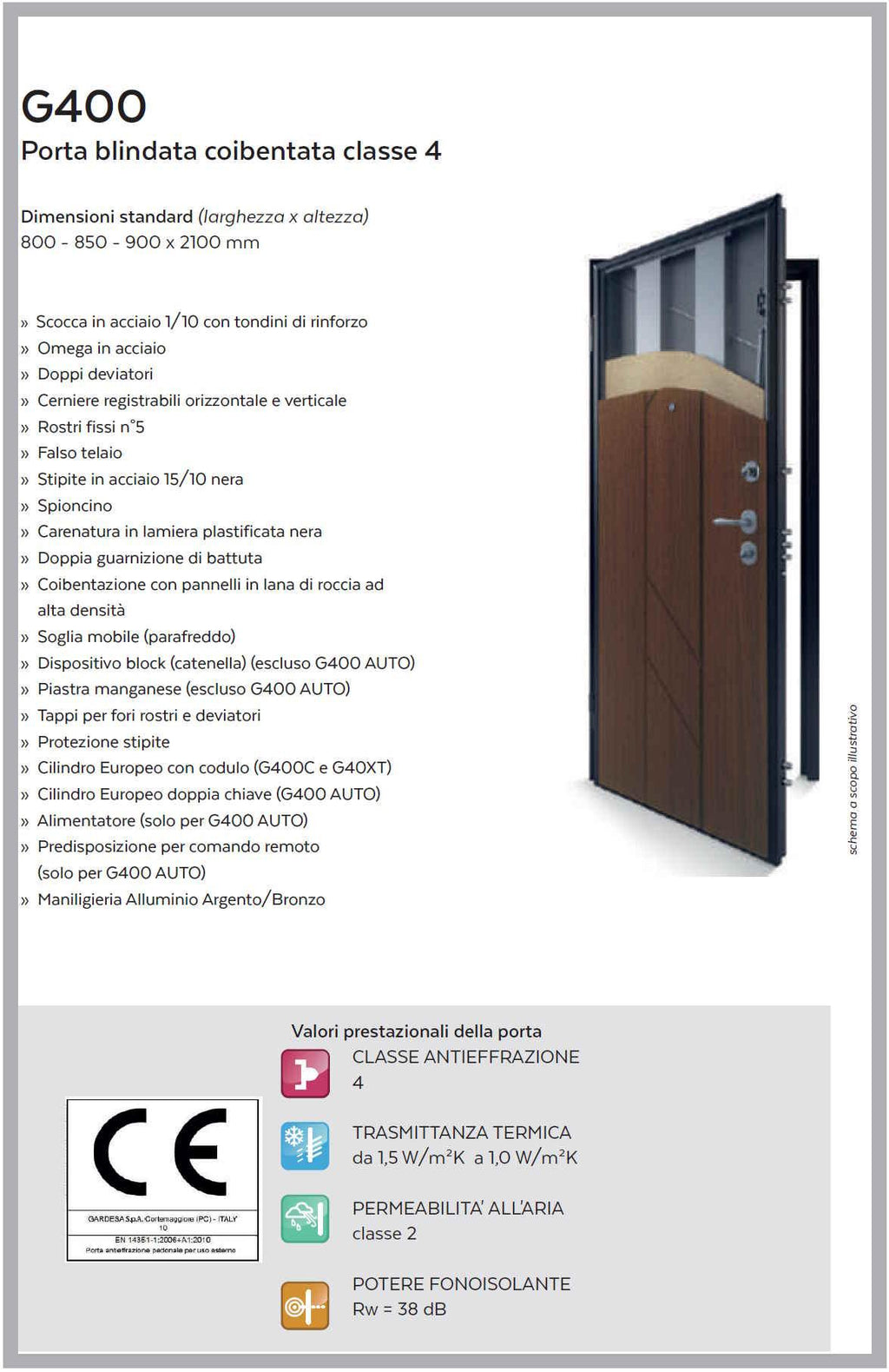 Porta blindata GARDESA G400C